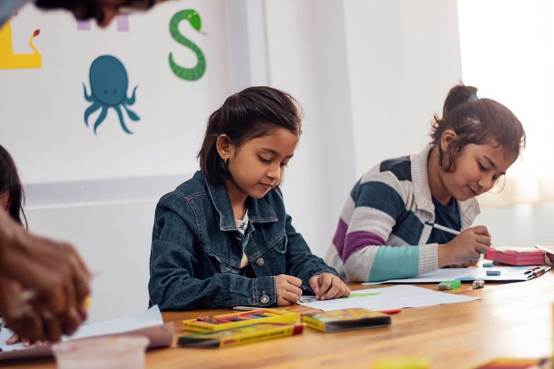 Policy objective- Improving educational outcomes for children (children doing homework)