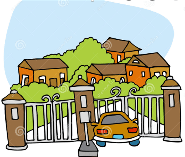 Image of a car going inside a residential development