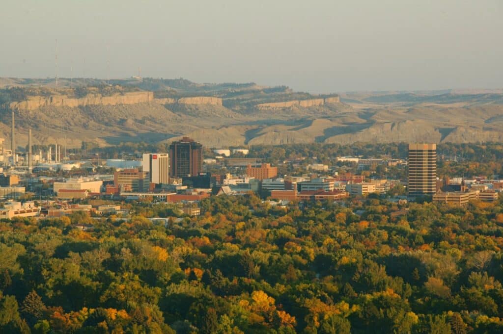 The skyline of Billings Montana