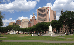New Haven Green looking NorthEast