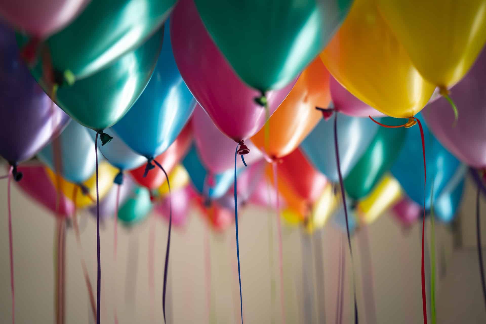Ballons shown to illustrate the Lab's two-year anniversary.