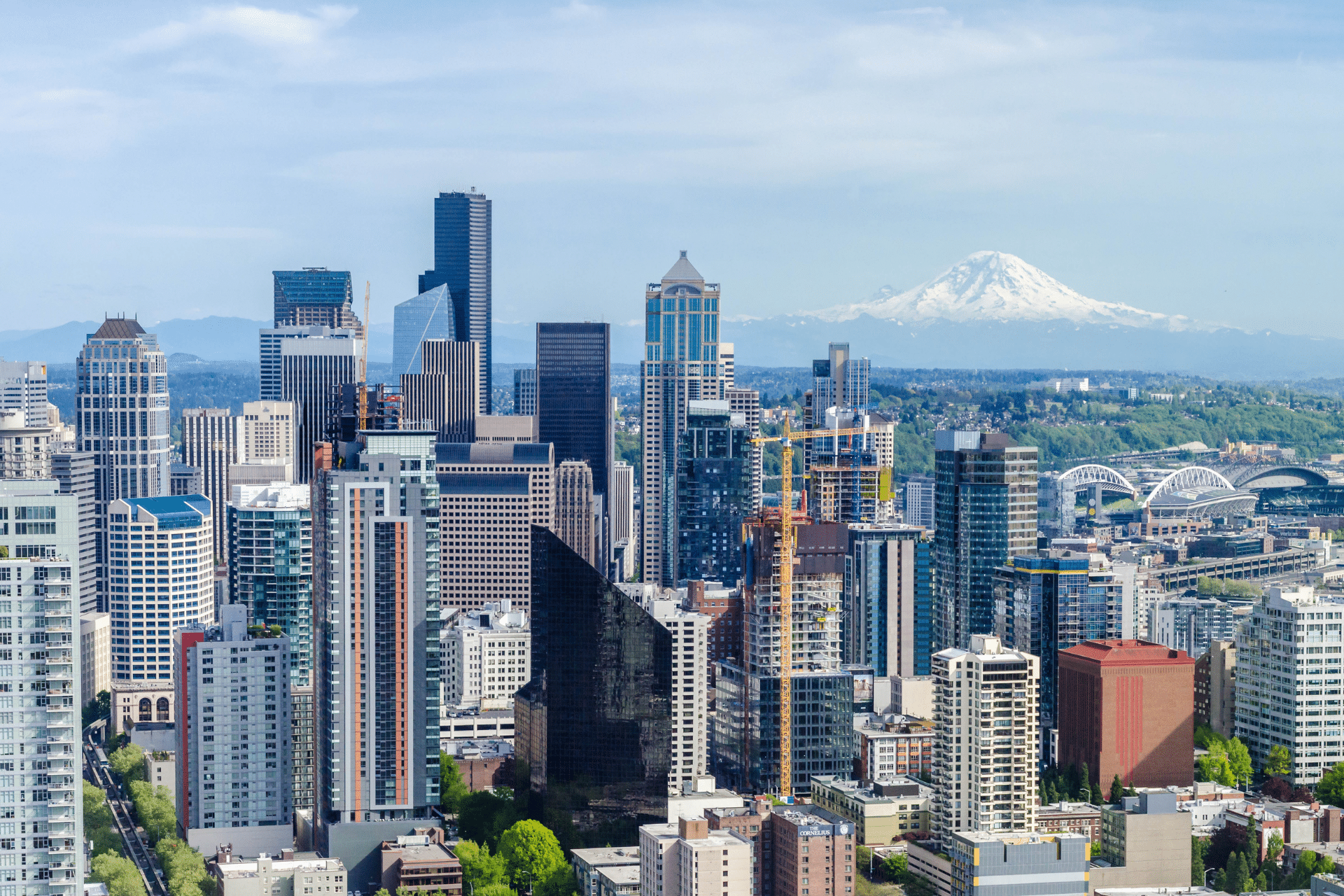 A picture of Seattle is shown to illustrate a program designed to break the homelessness-prison cycle