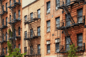 Apartment buildings are shown.