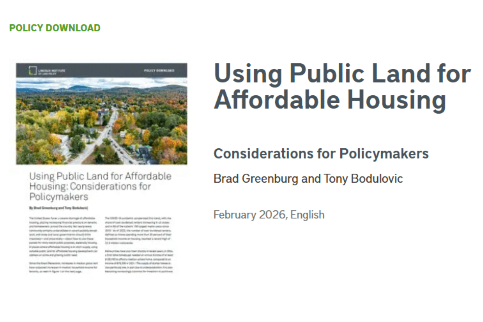 Report cover of Lincoln Brief is shown